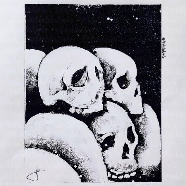 Catacombs, Monoprint, 2023