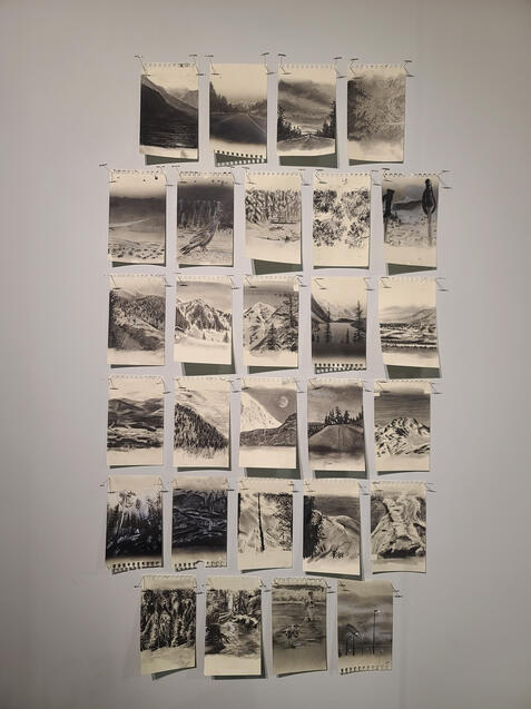 Rocky Mountain View, Charcoal and ink, 2024