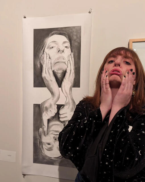 Masking (upside-down), Graphite on Paper, 2024