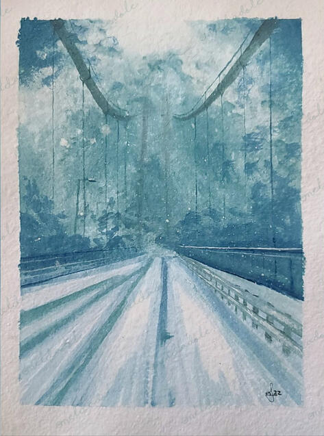bridge to nowhere, gouache, 2022