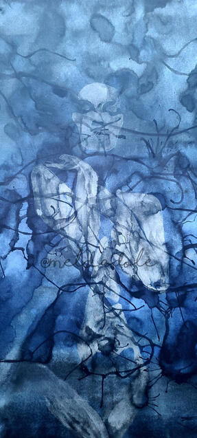 suggestion v.2, ink and bleach, 2022